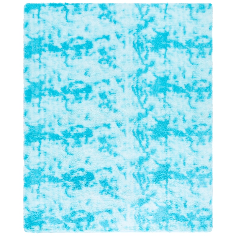 SAFAVIEH Rainbow Shag Didy Shag Rug - 8' x 10' - Aqua