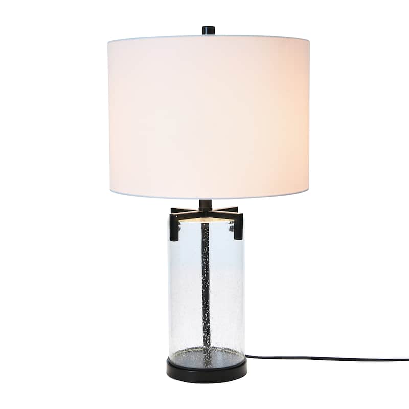 Transparent Bubble Glass and Metal Table Lamp