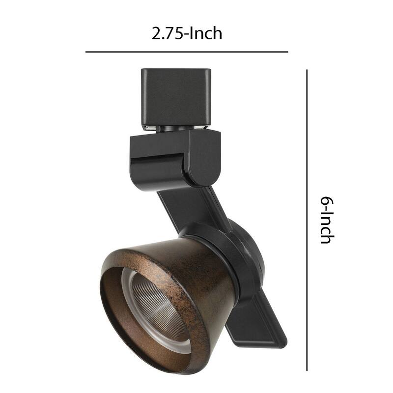12W Integrated LED Metal Track Fixture with Cone Head, Black and Bronze