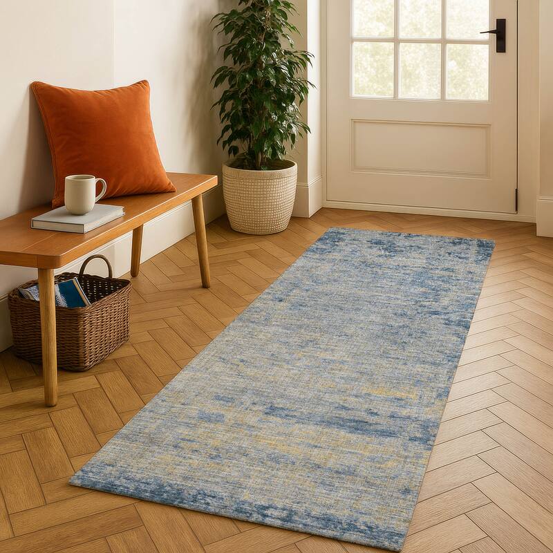 Premium Washable Super Soft Mayfield Rug - Navy - 2'3" x 7'6"