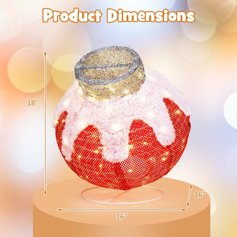Gymax Outdoor Christmas Lantern Pop-Up Lighted Festive Ball w/ 80 LED - Multi - See Details
