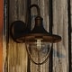 preview thumbnail 7 of 6, VAXCEL Dunlap 12.5 in. H 1-Light Black Coastal Outdoor Wall Sconce, Durable Steel, Clear Seeded Glass Shade, LED Compatible