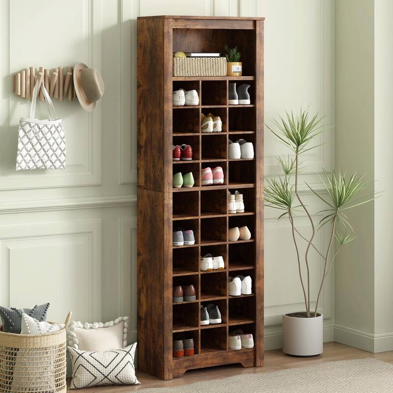 Modern Shoe Cubby Console: Spacious, Free-Standing Storage Cabinet