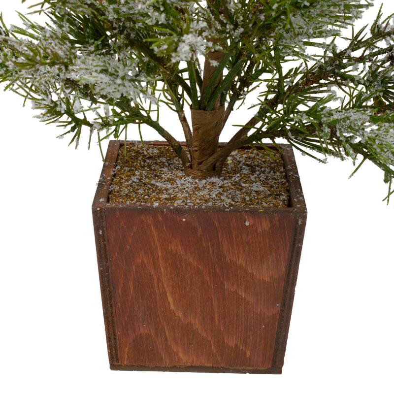 28" Potted Frosted Pine Artificial Christmas Tree - Unlit