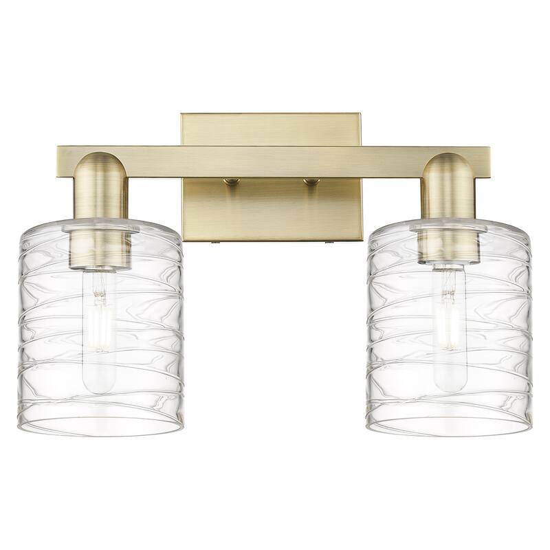 Innovations Lighting Endless Possibilities Arcadia - Cobbleskill - 2 Light 16" Bath Vanity Light - Antique Brass/Deco Swirl