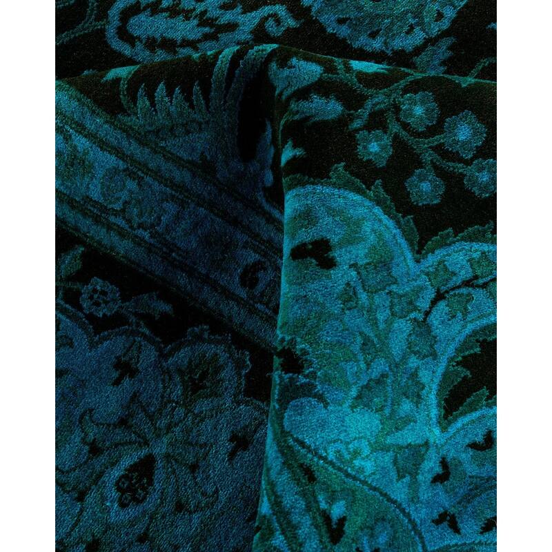 Overdyed, One-of-a-Kind Hand-Knotted Area Rug - Blue - 8' 2" x 10' 3"