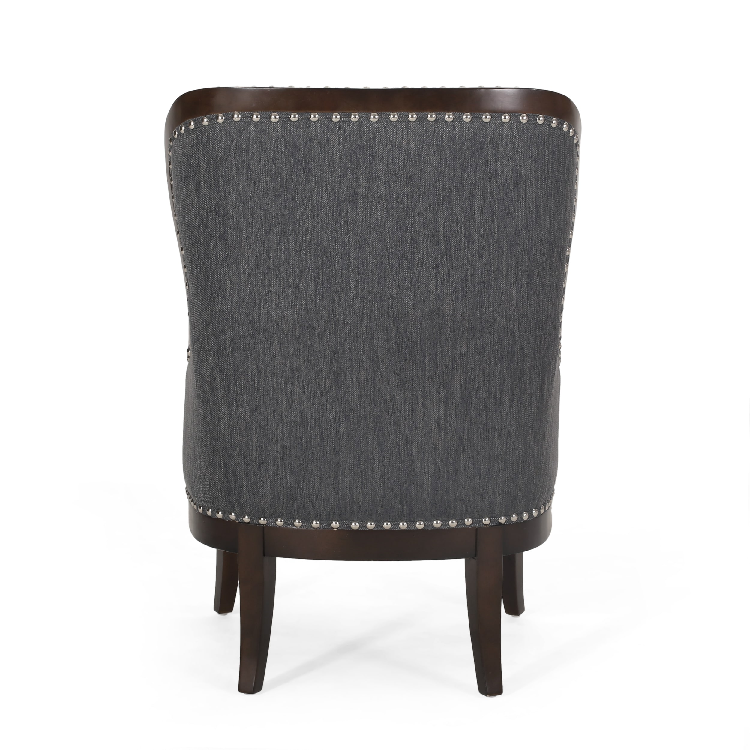 Lorenzo Upholstered High Back Studded Chair - Gray/Brown - Christopher  Knight Home