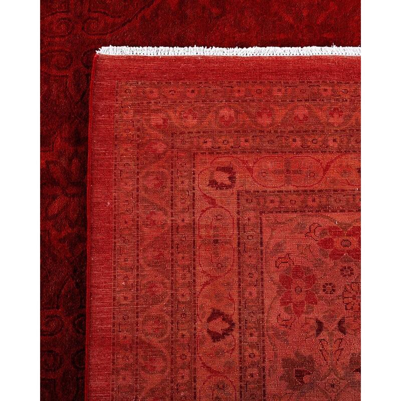 Overdyed, One-of-a-Kind Hand-Knotted Area Rug - Red - 10' 2" x 13' 10"