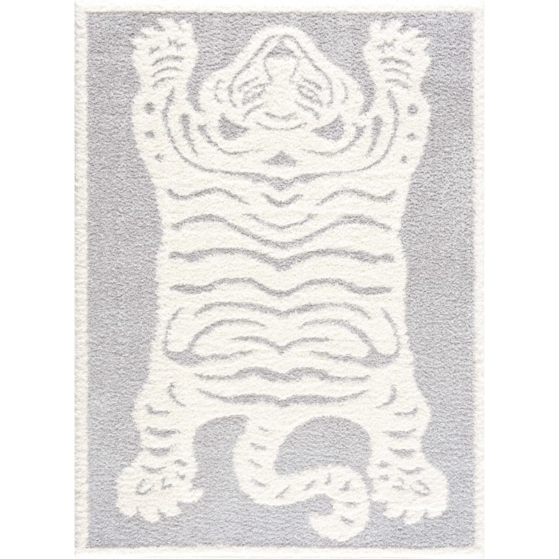 Tilos Tiger Pattern Shag Area Rug
