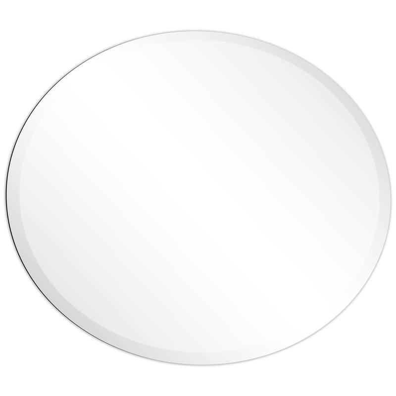 Frameless Beveled Oval Wall Mirror, Ready to Hang, Bathroom Room, Vanity Mirror - 24 in. x 0.39 in. x 36 in.