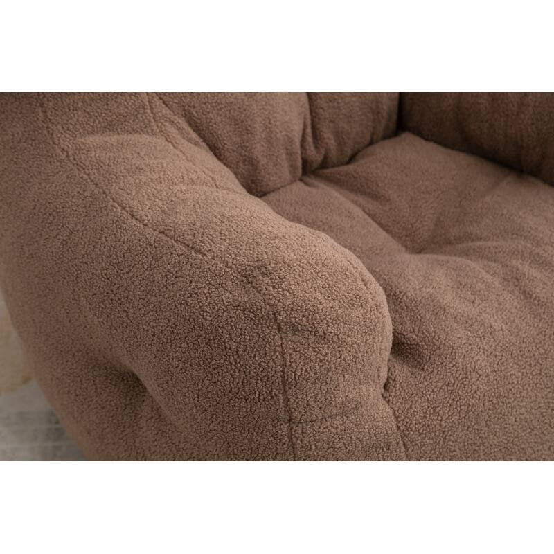 Ultra-Soft Teddy Fabric Memory Foam Bean Bag Chair