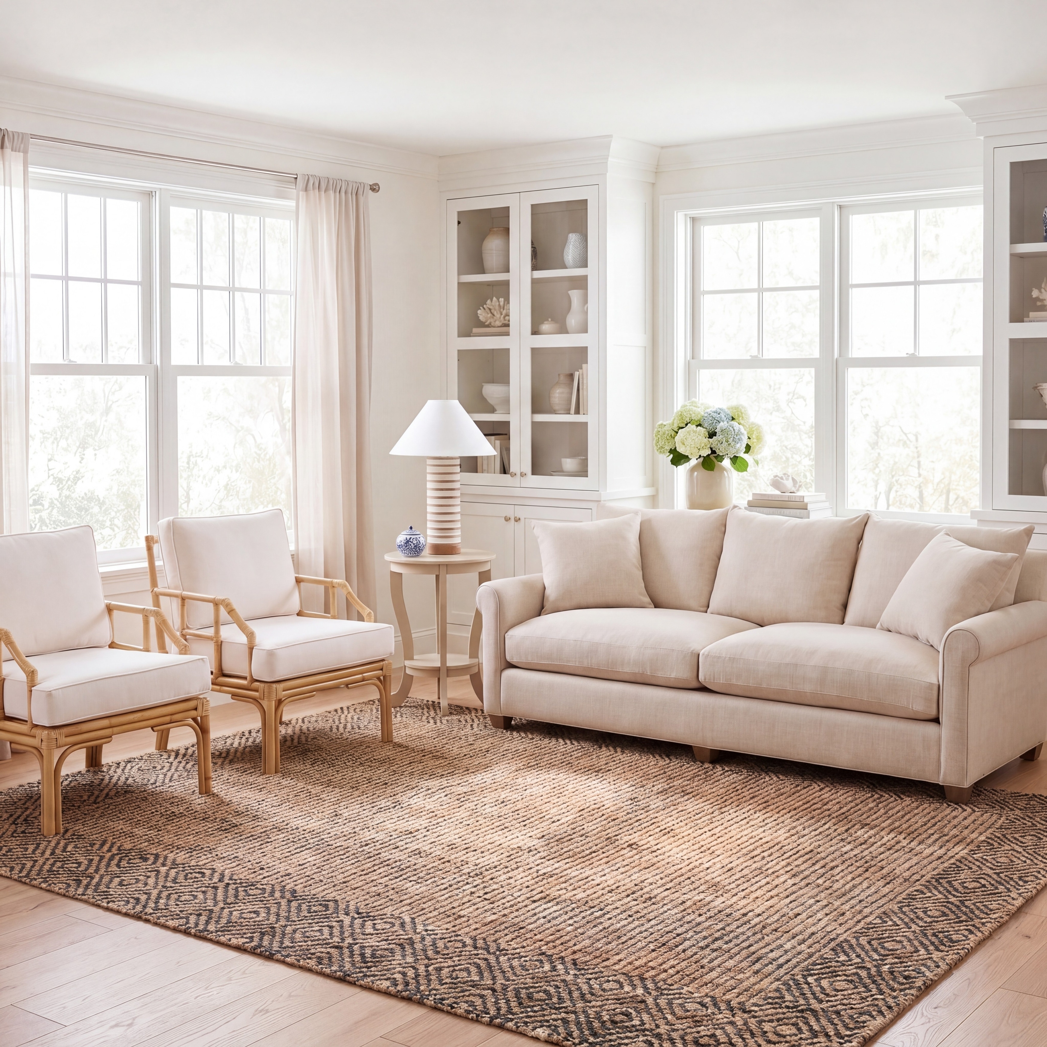 SAFAVIEH Flatweave Natural Hatemina Fiber Farmhouse Hemp Rug