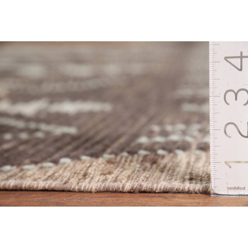 Brown Moroccan Area Rug Handmade Wool Carpet - 8'5" x 12'10"