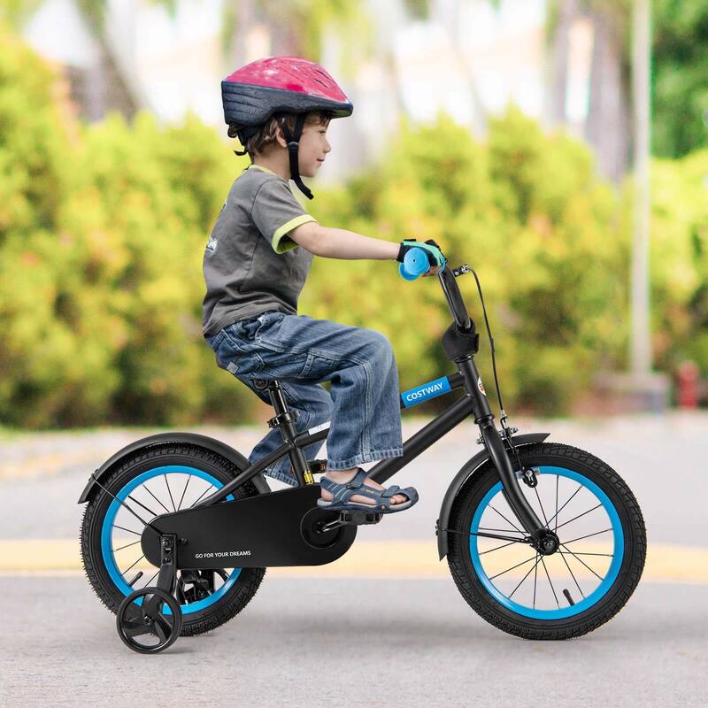 Costway 14" Kids Bike with Adjustable Saddle Handlebar Removable