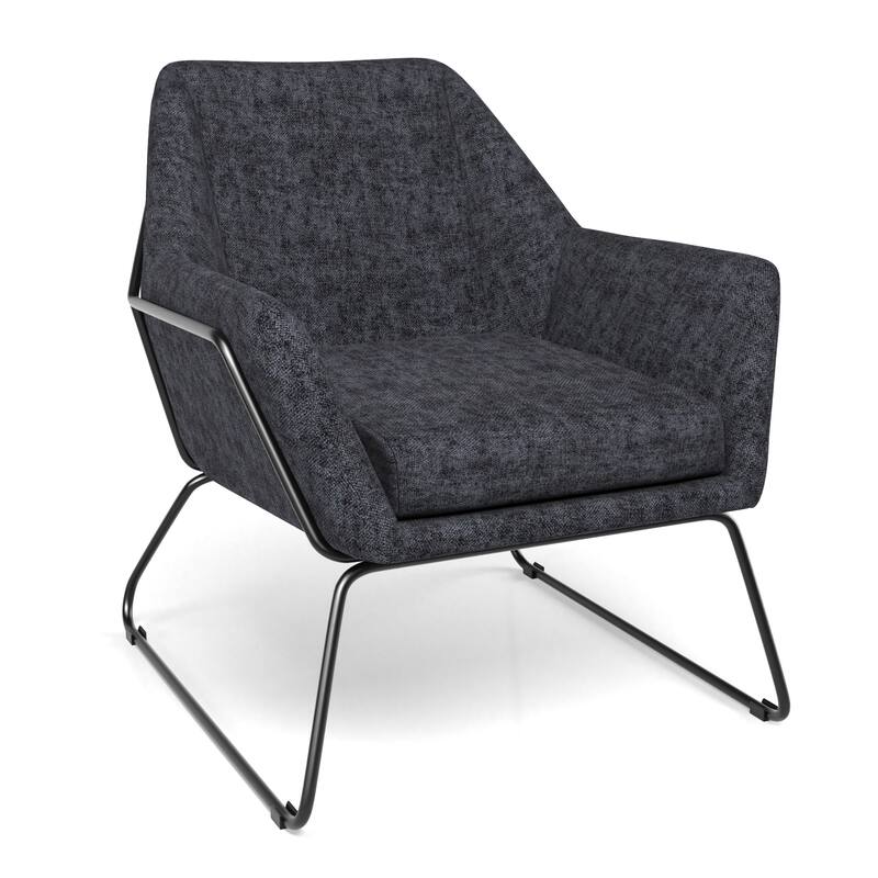Caine Fabric Accent Chair with Black Powder Coated Sled Base