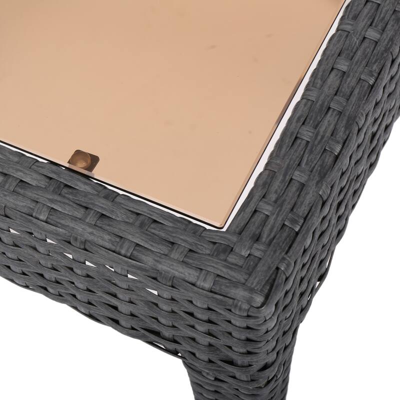 Outdoor Antibes Wicker Side Table by Christopher Knight Home