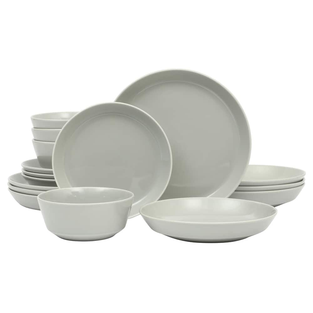 Gibson Home Summer Shades 16 Piece Plates and Bowls Dishes Service for 4 Stoneware Dinnerware Set