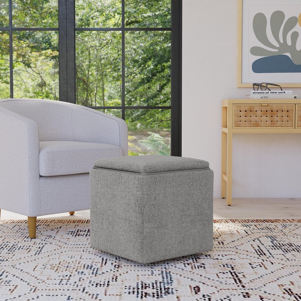 HomePop Storage Ottoman with Tray Top