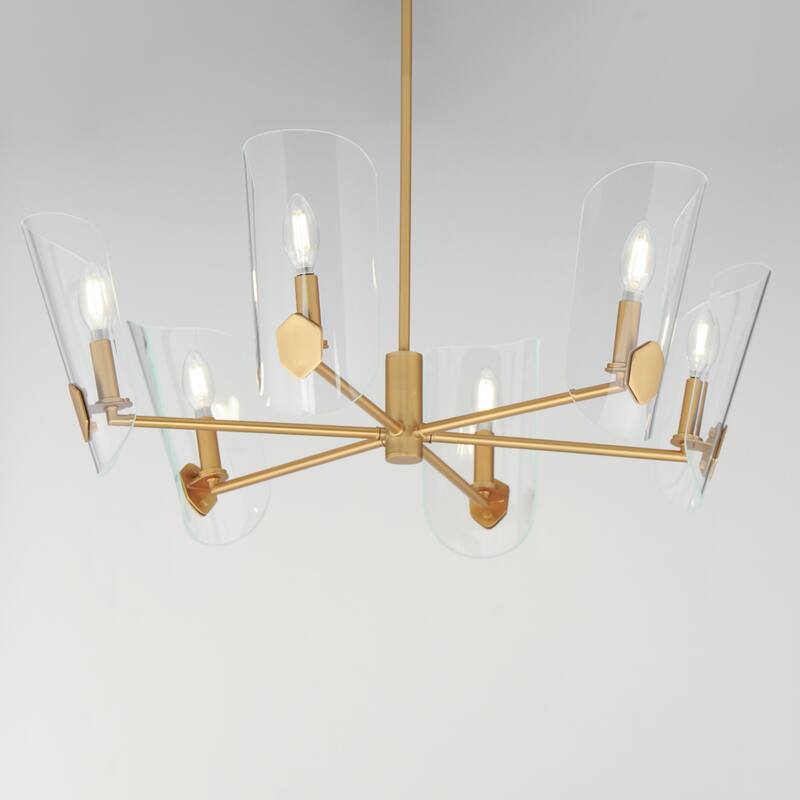 Maxim 32356CL Armory 6 Light 29" Wide Taper Candle Style Chandelier
