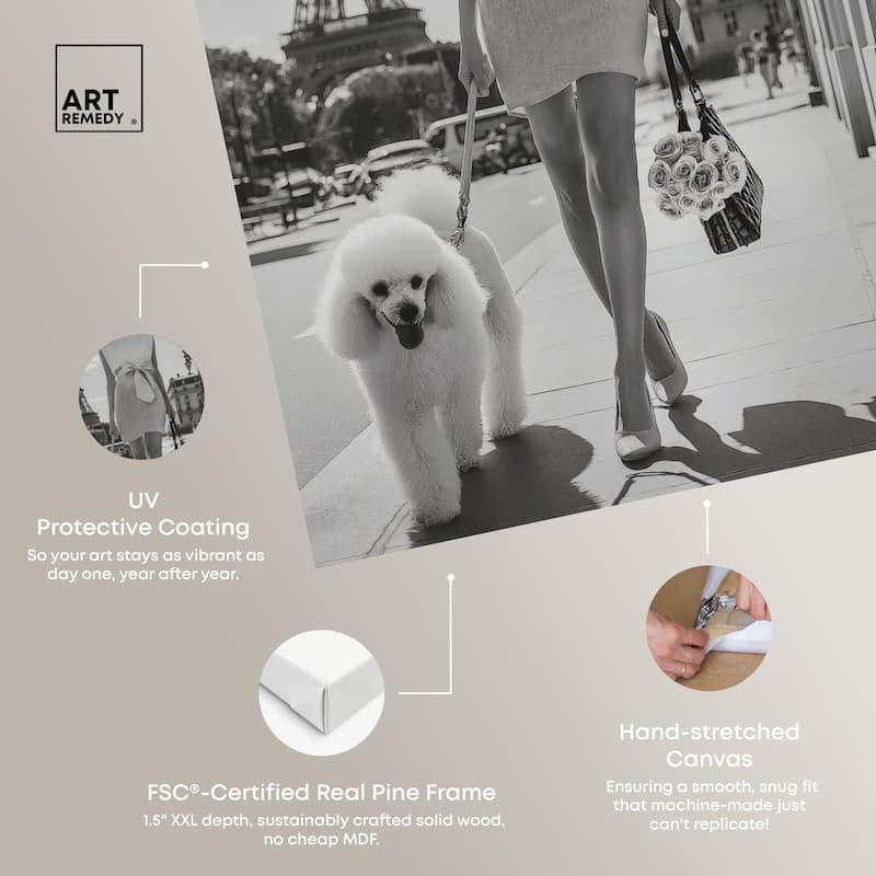 Poodle Paris Canvas by Art Remedy, Gallery Wrapped