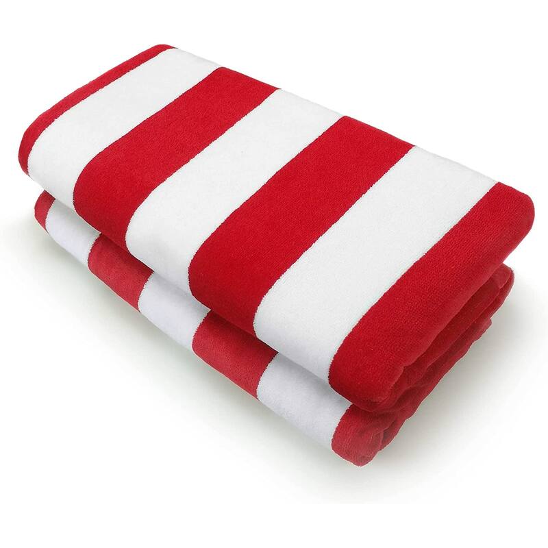3 Piece Set Cabana Stripe, Two Beach Towel Set 32 x 62 Plus a Striped Beach Bag