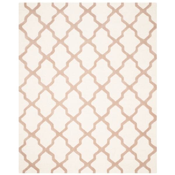 slide 2 of 14, SAFAVIEH Handmade Cambridge Luisa Moroccan Trellis Wool Rug 10' Square - Ivory/Beige - Square