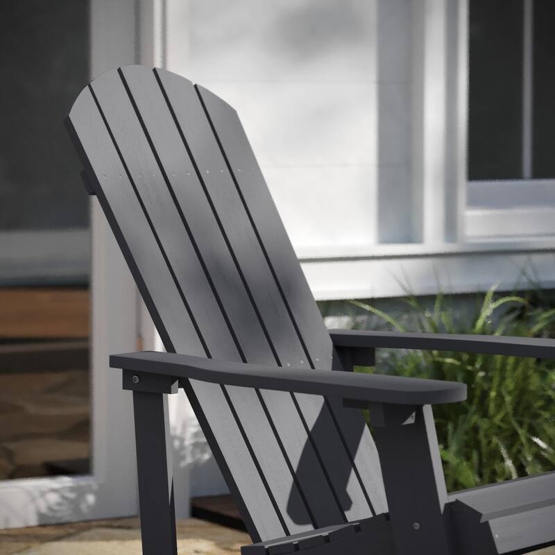 Adirondack Style Poly Resin Wood Rocking Chair for Indoor/Outdoor Use