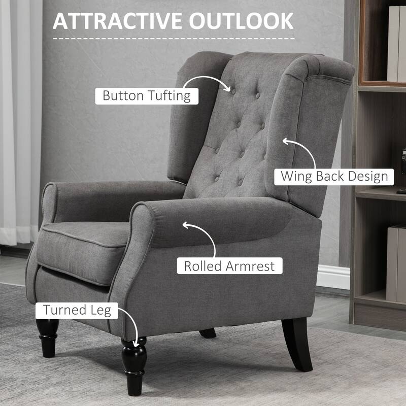Fabric Wood Accent Chair with Diamond Tufting - 29.25"W x 33.75"D x 40.25"H