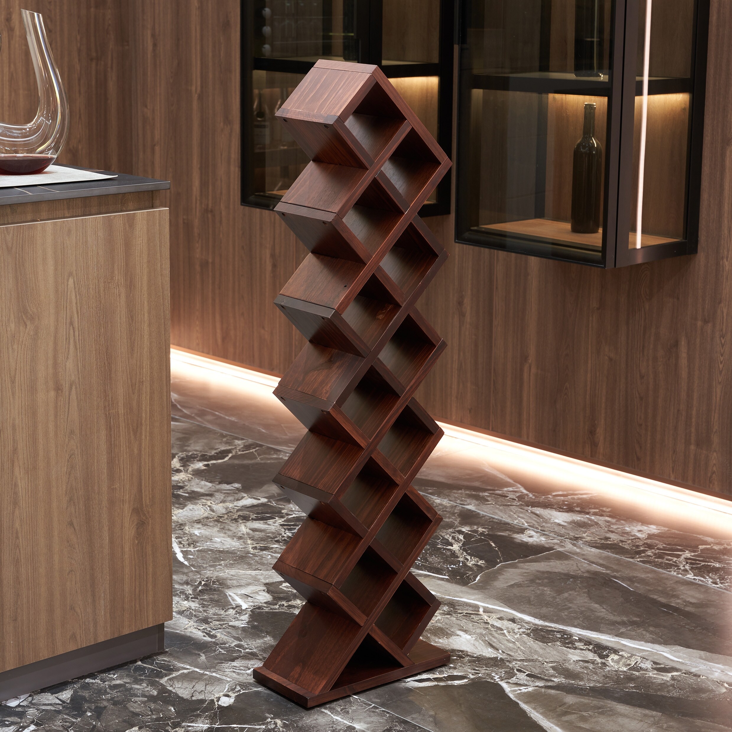 Vertical Z Wine Rack,Solid wood Wine Rack,Freestanding Wine