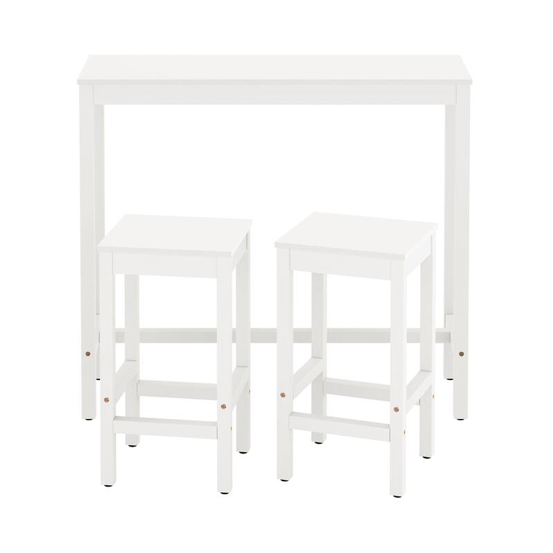 45 in. Outdoor 3-Piece Patio Bar Set with Rectangular Patio Bar Table and Counter Height Bar Stools