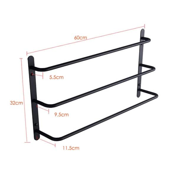 Shop Stainless Steel Matte Black Bathroom Accessories Set Towel Bar Overstock 31965882