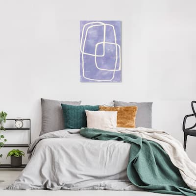 Wynwood Studio Canvas Abstract Intersect Squares Purple and Light Purple Modern & Contemporary Wall Art Canvas Print