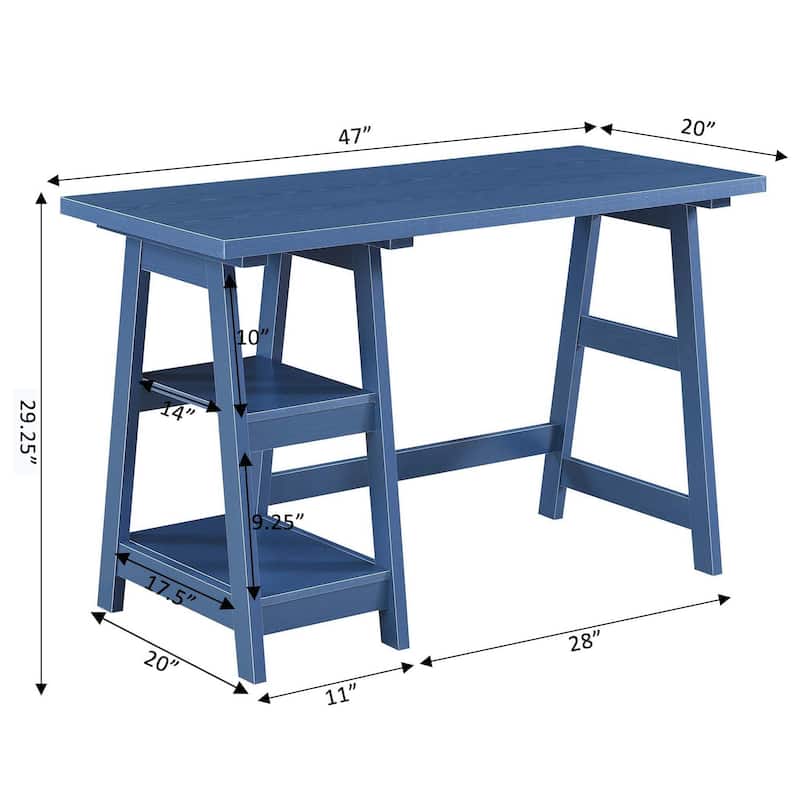 Convenience Concepts Designs2Go Trestle Desk with Shelves