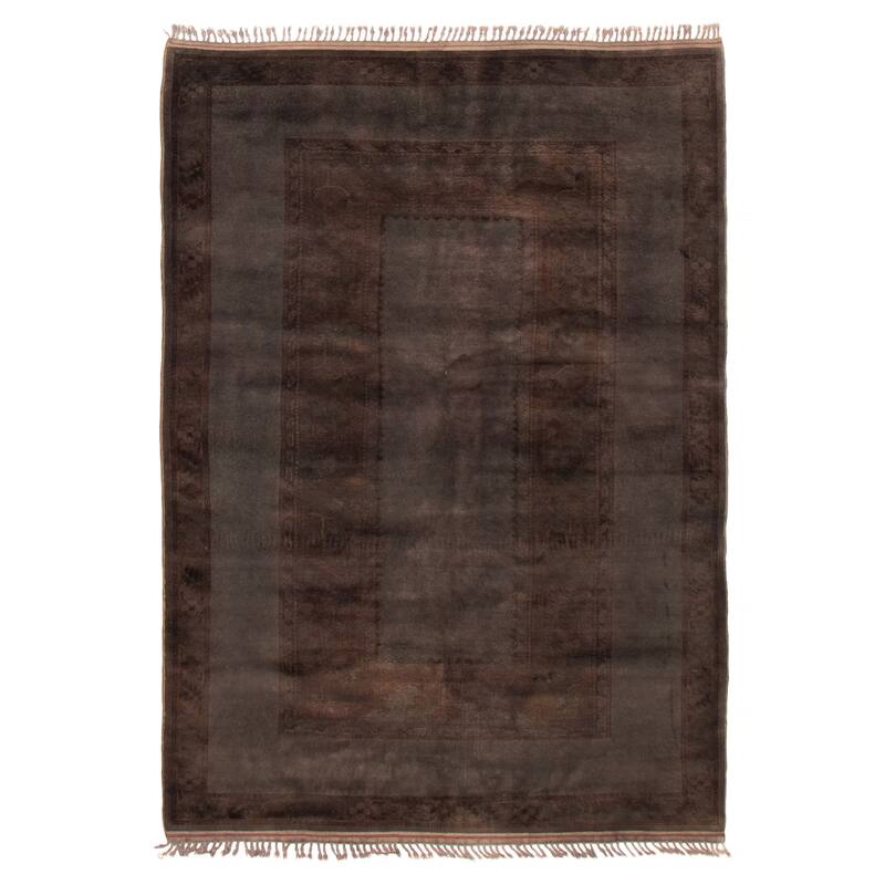 ECARPETGALLERY Hand-knotted Color Transition Dark Grey Wool Rug - 5'9 x 7'10 - Dark Grey - 5'9 x 7'10