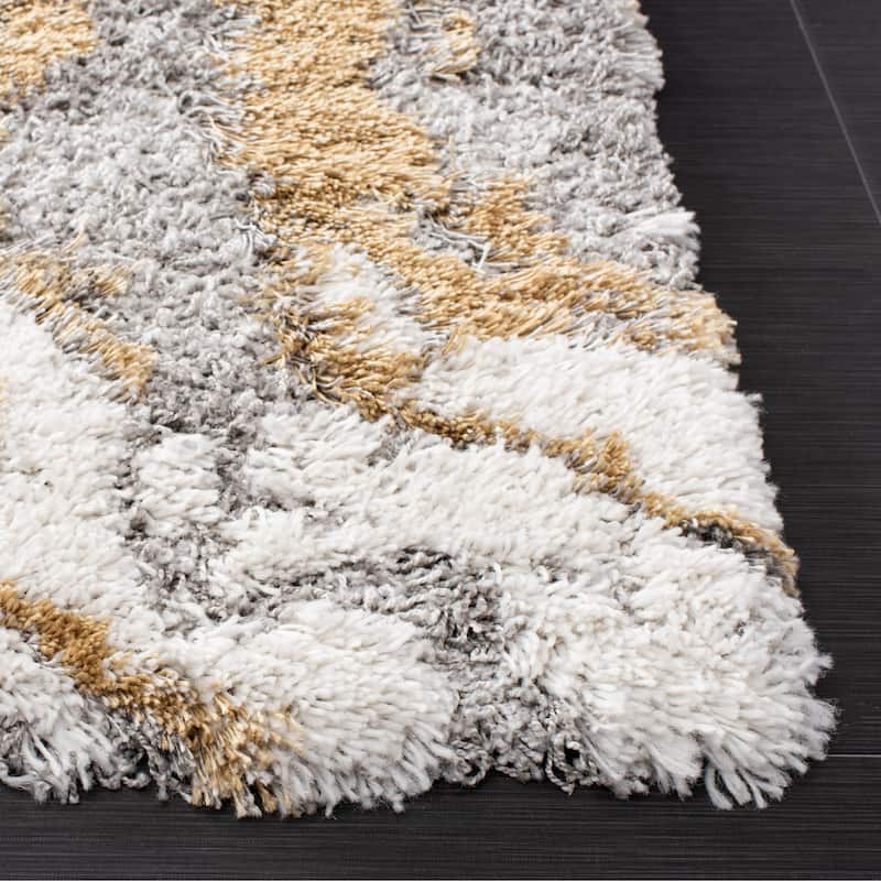 SAFAVIEH Horizon Shag Mukades Abstract 2.5-inch Thick Rug