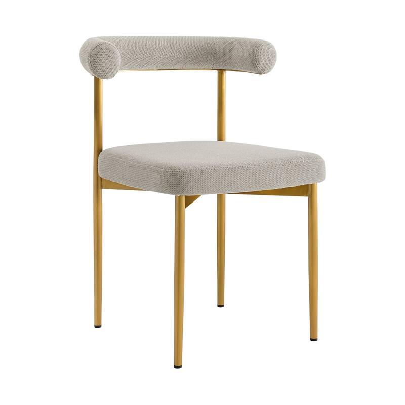 Set of 2 Upholstered Open Back Dining Chairs with Metal Legs - 20.50” x 23.50” x 30.50”