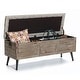 preview thumbnail 6 of 8, Natural Wood Upholstered Bedroom and Entryway Storage Bench - 20.08" H x 47.24" W x 15.75" D