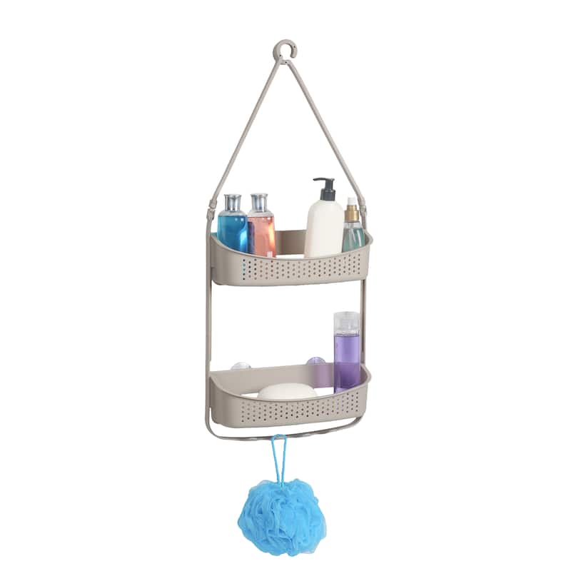 Bath Bliss 2 Way Convertible Shower Caddy in Grey - 12.6"x 27.2"x 4.3" - Off-White