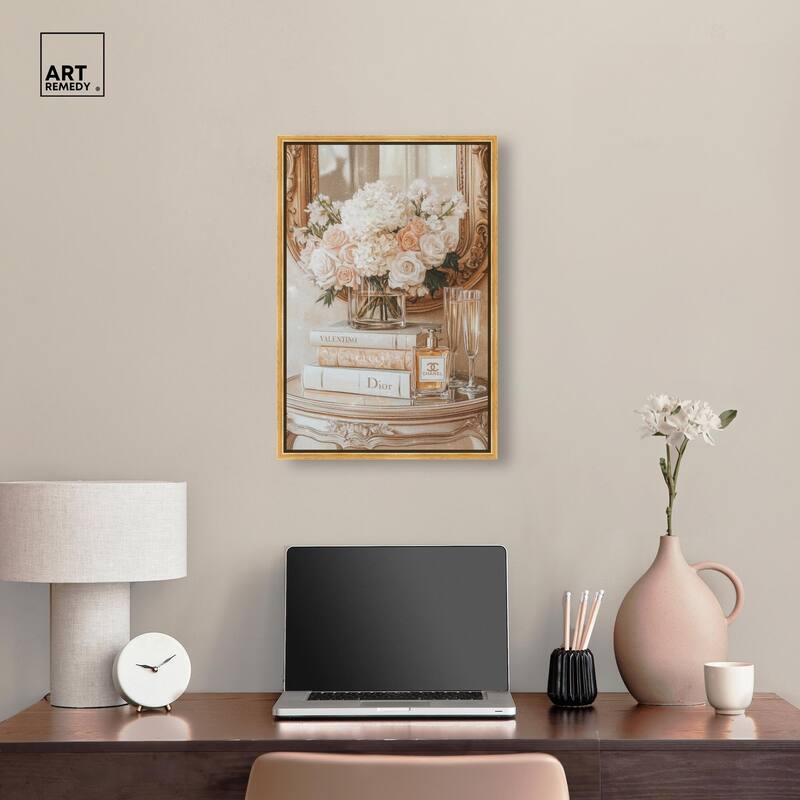 Mirror and Classy Glam Books Canvas by Art Remedy
