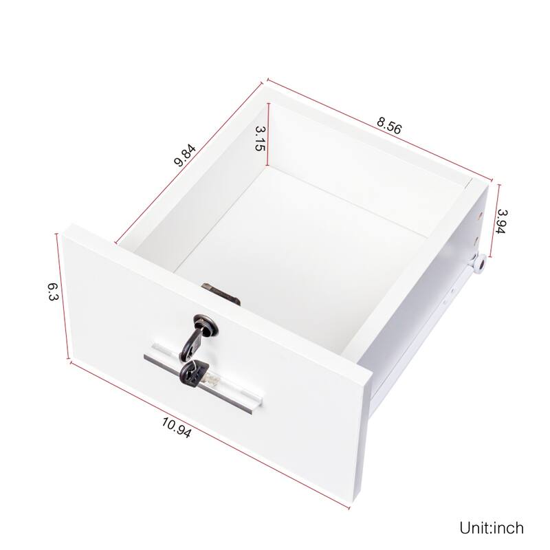 43.31 in. W White Barber Stations Beauty Equipment Set with Mirror