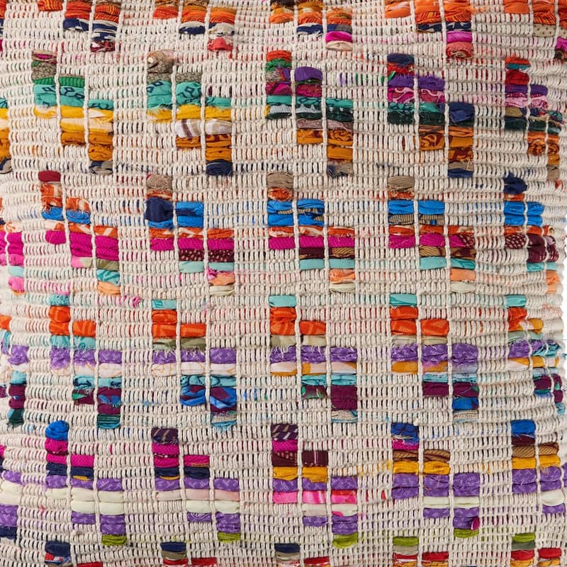 Sevita Eclectic Multicolored Chindi Throw Pillow