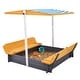 preview thumbnail 4 of 40, Sandbox with Cover for Outdoor Backyard, Beach, Park, Gift for Boys Girls Ages 3-12 57.3 x 47.2 x 47.2 in