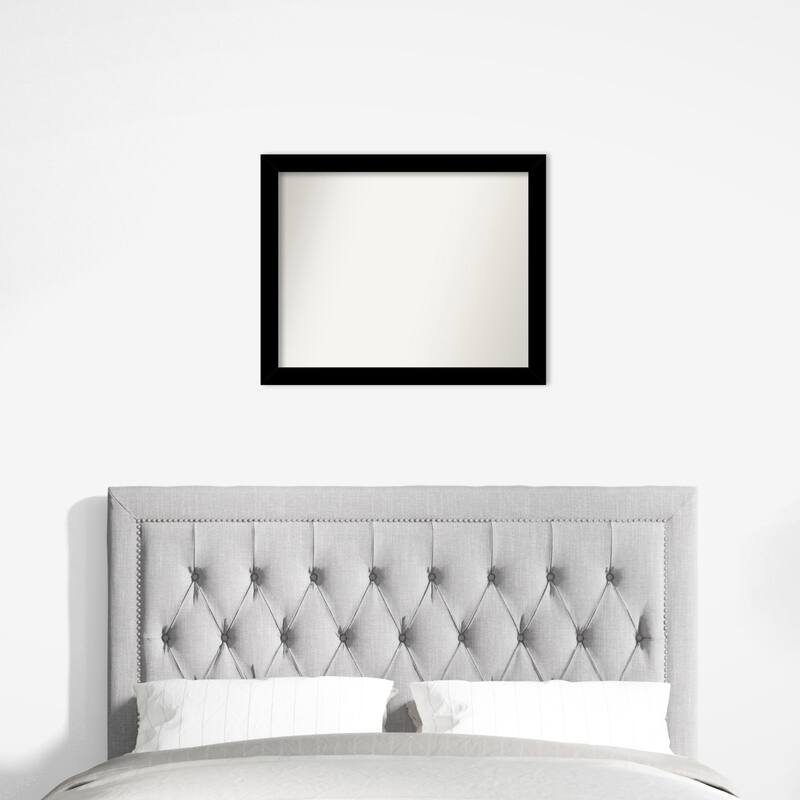 Basic Narrow Non-Beveled Wood Framed Wall Mirror