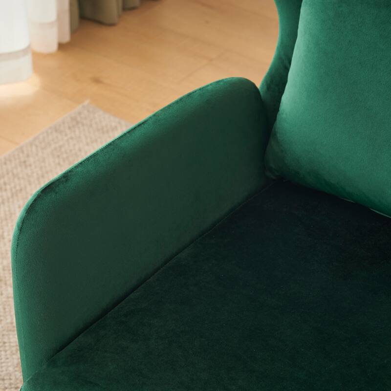 32" Wing Back Velvet Accent Chair