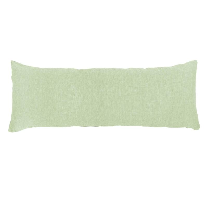 100% French Linen 16" x 44" Lumbar Sham by BOKSER HOME - Pillow Covers - 16" x 44" - Matcha