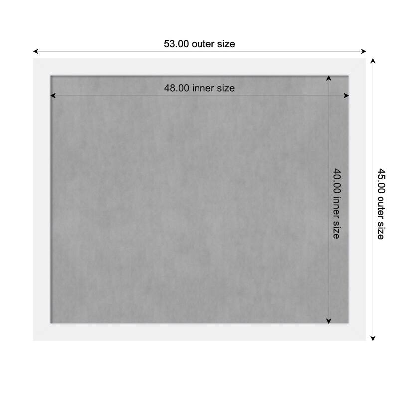 Amanti Art Corvino White Framed Magnetic Board - Board Size 48x40
