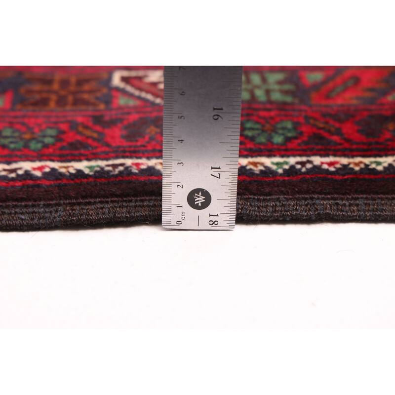 ECARPETGALLERY Hand-knotted Teimani Dark Navy, Red Wool Rug - 3'11 x 6'8