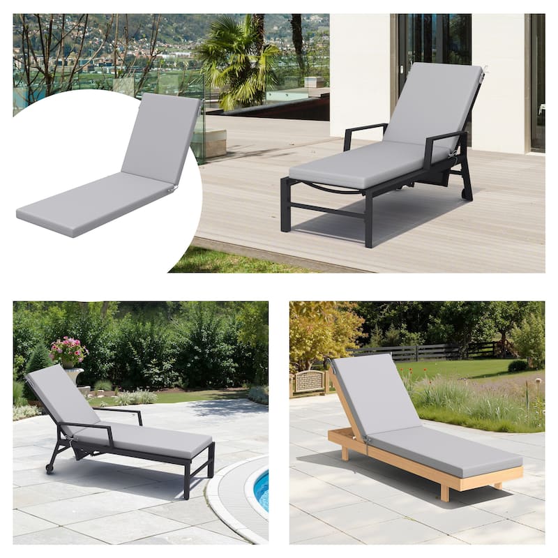Outdoor Patio Chaise Lounge Cushion with Sunbrella