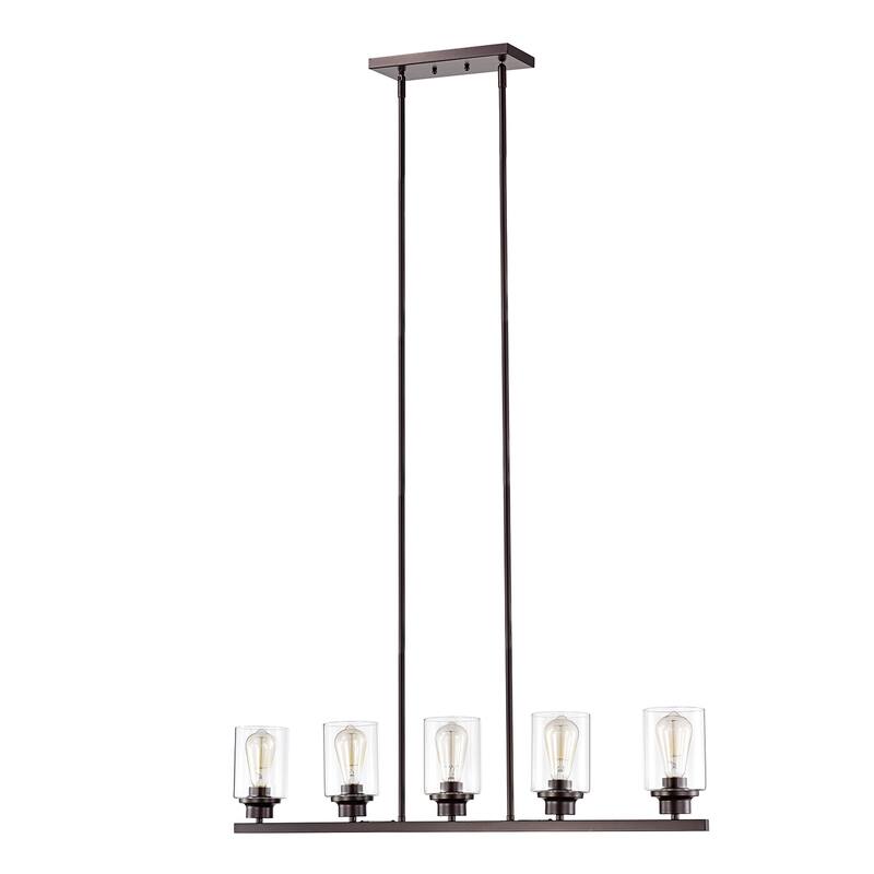 Contemporary Dimmable Pendant 5 Lights for Kitchen Island with 54" Rods - 58*39*5