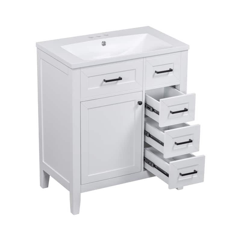 Roomfitters 30" Bathroom Vanity with Sink Combo, Cabinet with Drawers, Solid Frame, MDF Construction